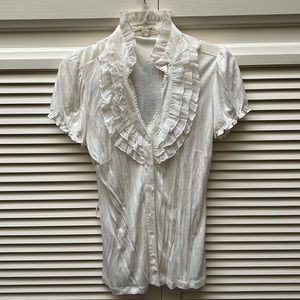 Forever 21 white ruffle shirt